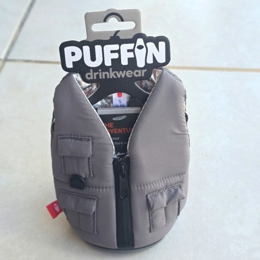 Puffin Fishing Vest Huggie‎ for drinks